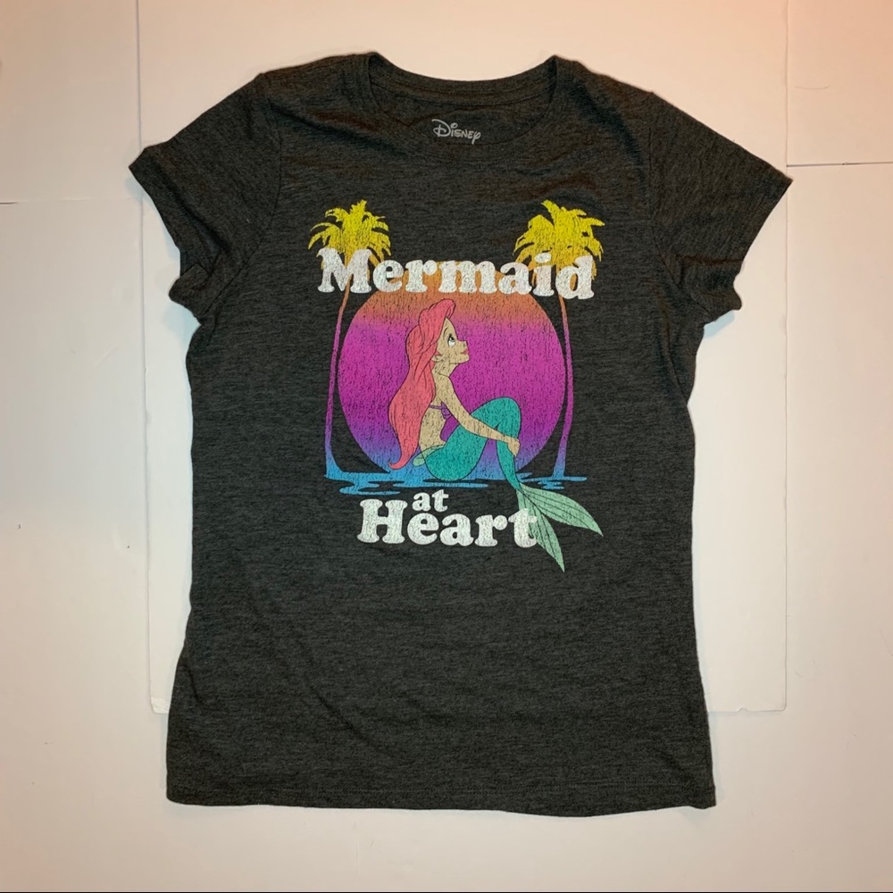 Disney Ariel Mermaid At Heart Gray T-shirt